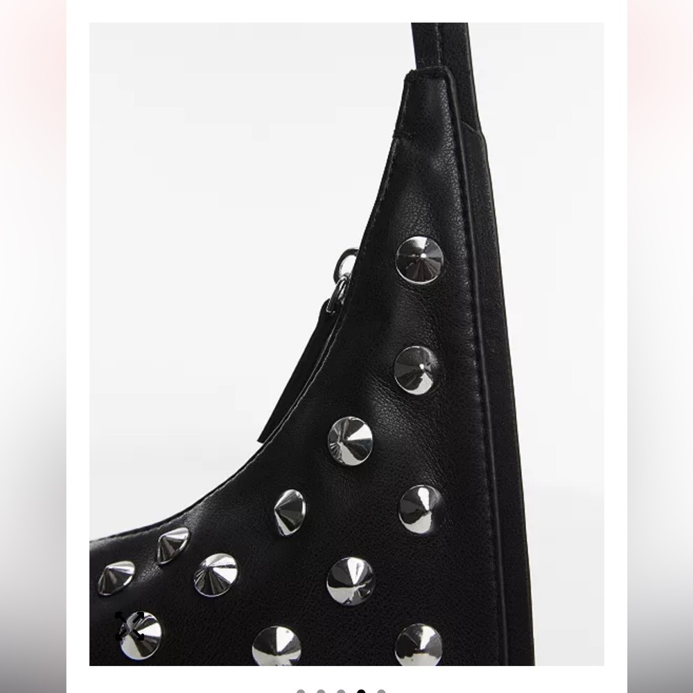 Mango Black Studded Shoulder Bag - Picture 4 of 9